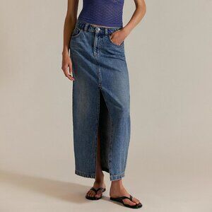 We The Free Nothing Better Denim Maxi Skirt NWT $128